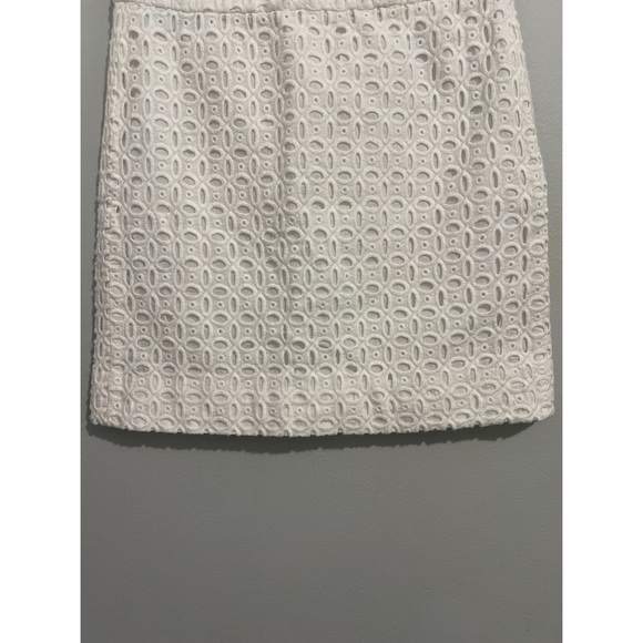 J.Crew Skirt Women’s 2 White Eyelet Cut Out Pencil Straight Zip Cotton 45712 - Picture 5 of 12